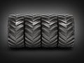 Off-road wheels on black gradient background 3D