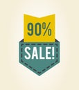 90 off Sale Clearance Icon Vector Illustration Royalty Free Stock Photo