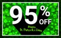 95% OFF Sale Happy St.Patrick Day.