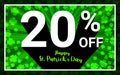 20% OFF Sale Happy St.Patrick Day.