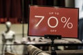 70% off sale price sign