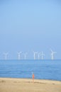 Off shore wind farm in portrait