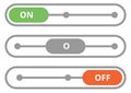 On off slider button. Color user interface element Royalty Free Stock Photo