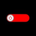 On Off slider style power buttons red background The Off buttons are enclosed in red in white circle Black background