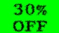 30% Off smoke text effect green isolated background