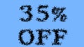 35% Off smoke text effect sky isolated background