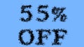 55% Off smoke text effect sky isolated background