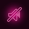 off-sound mark icon. Elements of web in neon style icons. Simple icon for websites, web design, mobile app, info graphics Royalty Free Stock Photo