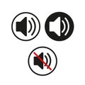 On and off sound signs on a white background Royalty Free Stock Photo