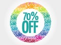 70% OFF stamp words cloud