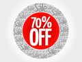 70% OFF stamp words cloud