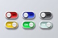 On off switch button ui isolated white background. Vector Royalty Free Stock Photo