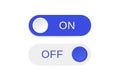 On off switch buttons. Toggle mobile icon, slide active inactive ui button. Vector isolated illustration