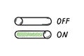 On Off switch doodle button. Active inactive hand drawn slider icon. Ui, app design element. Sketch vector illustration