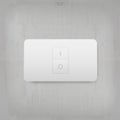 `On` and `Off` switch. Light switch on gray concrete wall texture background. Royalty Free Stock Photo