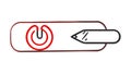 OnOff Switch Pencil for Creativity, vector design Generative AI Royalty Free Stock Photo