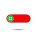 On Off switch slider style power buttons with RED button background The On buttons are enclosed in green and white circle with