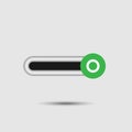 On Off switch slider style power buttons with silver button round background The On buttons are enclosed in green and white