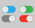 On and Off switch toggle isolated onbackground. Vector illustration. Royalty Free Stock Photo