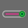 On Off switch toggle - slider style power buttons with pink black button round grey background The On Off buttons are enclosed in