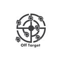 Off target dart shooting bullet symbol logo vector Royalty Free Stock Photo