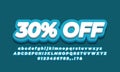 30% off thirty percent sale discount promotion text 3d blue design