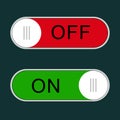 On and off toggle switch button icon set. Royalty Free Stock Photo