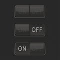 On and Off toggle switch buttons. Black interface icons Royalty Free Stock Photo
