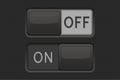 On and Off toggle switch buttons. Black interface icons Royalty Free Stock Photo