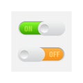 On and Off toggle switch buttons for material design switch buttons set Royalty Free Stock Photo