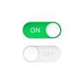 On and Off toggle switch buttons. Switch on or off. Vector illustration Royalty Free Stock Photo