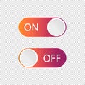 On Off Toggle Switch Buttons - Vector Illustration - Isolated On Transparent Background