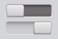 On and Off toggle switch slider buttons. Rectangle icons