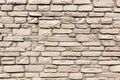 Off white brick stone wall, different size bricks