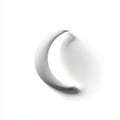 Off White Crescent Moon Shape on White Background Royalty Free Stock Photo