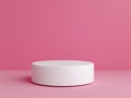 Off-White Podium on Pink Background Royalty Free Stock Photo