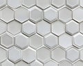 Off-White Glossy Hexagonal Tile Pattern Royalty Free Stock Photo