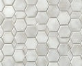 White Hexagonal Tiles Seamless Geometric Pattern. Royalty Free Stock Photo