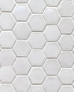 Glossy White Hexagon Tiles Wall Background. Royalty Free Stock Photo