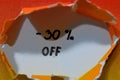 -30% off write Royalty Free Stock Photo