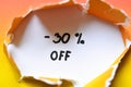 -30% off write Royalty Free Stock Photo