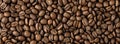 ÃÂoffee beans texture. ÃÂoffee beans background. close-up of ÃÂoffee beans top view. coffee banner Royalty Free Stock Photo