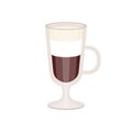offee with cream foam in irish coffee mug vector Illustration
