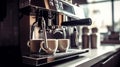 ?offee maker makes coffee on a beautiful modern. Generative AI Royalty Free Stock Photo