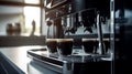 ?offee maker makes coffee on a beautiful modern. Generative AI Royalty Free Stock Photo