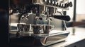 ?offee maker makes coffee on a beautiful modern. Generative AI Royalty Free Stock Photo