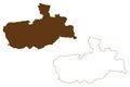 Offenbach district Federal Republic of Germany, rural district Darmstadt region, State of Hessen, Hesse, Hessia map vector