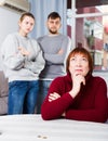 Offended mother during quarrel with adult children