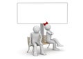 Offended man and woman on a bench with copyspace Royalty Free Stock Photo