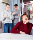 Offended mother during quarrel with adult children